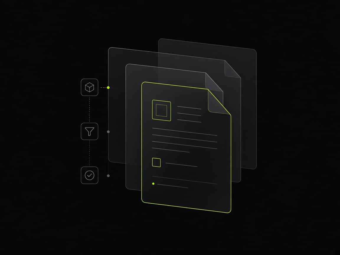 Abstract document stack graphic